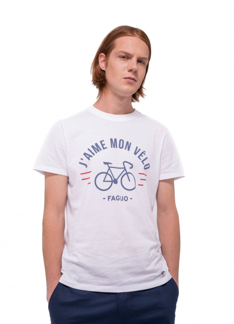 T-Shirt col rond J'aime mon vélo - Faguo