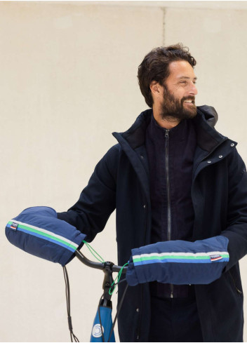 Manchons vélo fourrés imperméables - TDG - Navy