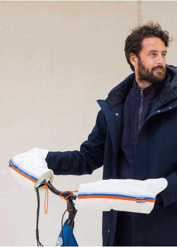 Manchons vélo fourrés imperméables - TDG - Blanc