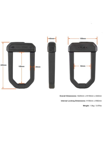 D1000 Heavy Duty Anti-Mule Lock - Hiplok