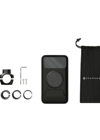 Support téléphone vélo vissé avec pochette - Shapeheart