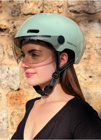 Casque vélo visière et clignotants - Cosmo