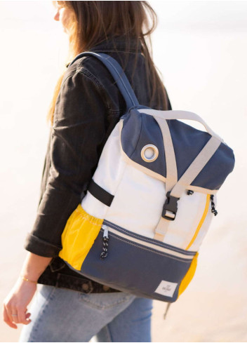Recycled sail backpack bag made in France