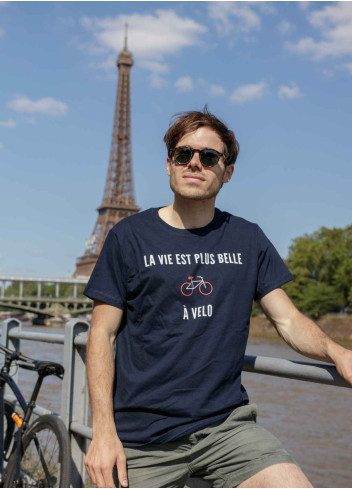 T-Shirt vélo La vie est plus belle à vélo - JE SUIS A VELO