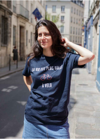 T-Shirt vélo La vie est plus belle à vélo - JE SUIS A VELO