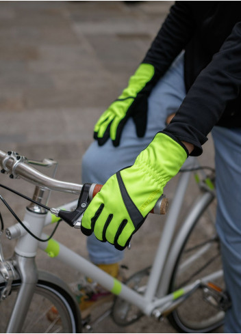 Gants d'hiver vélo imperméables et fluos - Sealskinz