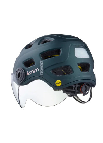 LED MIPS visor bicycle helmet - Cairn - Mat Metallic Night