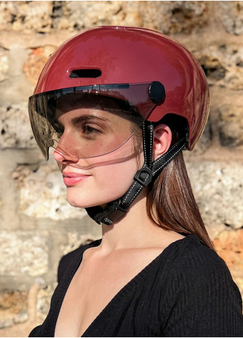 Casque vélo visière et clignotants - Cosmo