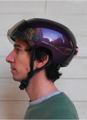Casque vélo visière et clignotants - Cosmo