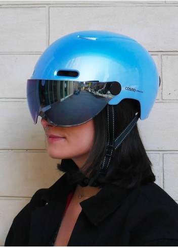 Casque vélo visière et clignotants - Cosmo
