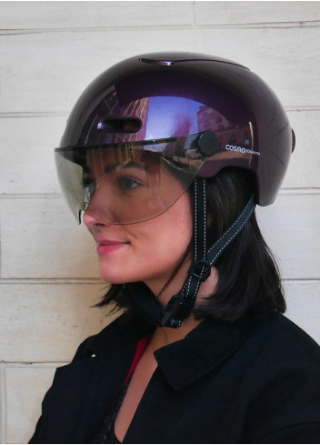 Casque vélo visière et clignotants - Cosmo