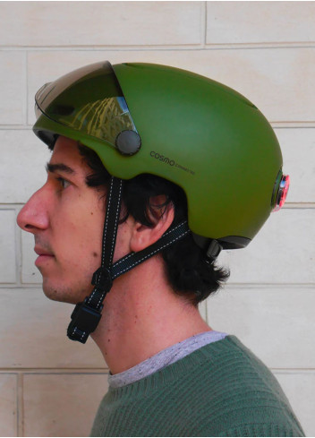 Casque vélo visière et clignotants - Cosmo