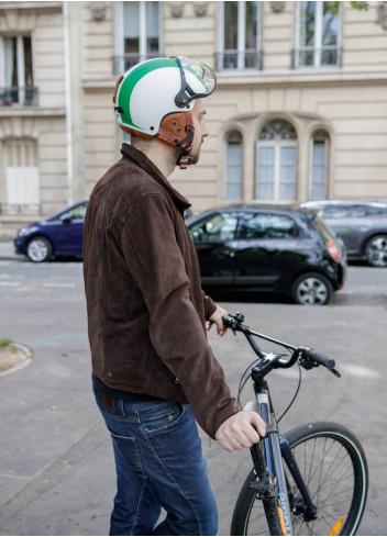 Vintage Italian helmet with visor and ear flaps - CGM