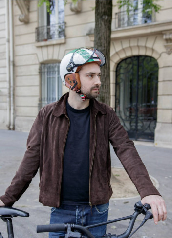 Casque vintage Italie avec visière et cache-oreilles - CGM