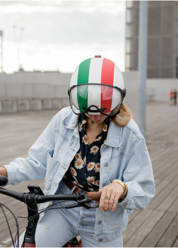 Vintage Italian helmet with visor and ear flaps - CGM