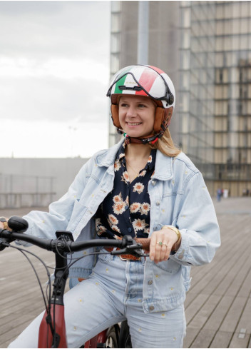 Casque vintage Italie avec visière et cache-oreilles - CGM