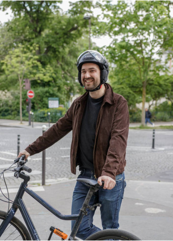 Vintage helmet with visor and earmuffs - CGM