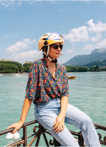 Helmet with visor, LEDs, and winter kit - Elvish