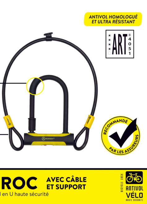 Antivol UROC avec cable ART 4* - Auvray