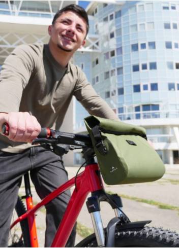 Sacoche de cadre vélo 1,6L Noir - Support smartphone avec pare-soleil