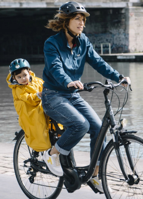 Yellow children's bike seat waterproof - Rainette