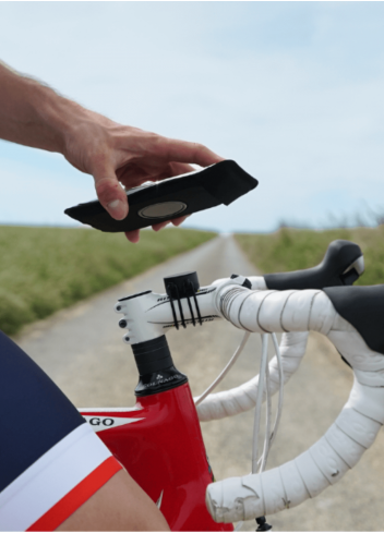 Support-smartphone vélo magnétique étanche - Shapeheart