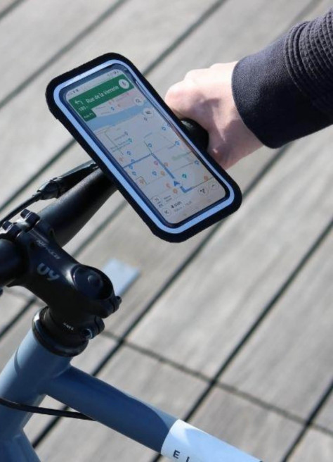 Support-smartphone vélo avec pochette étanche - Shapeheart