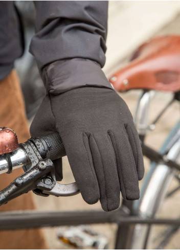 Gants vélo mitaines noir en crochet - Badawin
